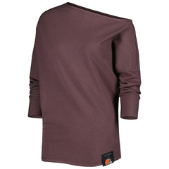 Cleveland Browns KIYA TOMLIN Women's Twisted Tri-Blend Asymmetrical 3/4-Dolman Sleeve Sweatshirt - Brown - NFL