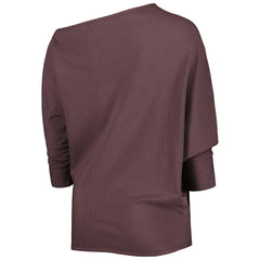 Cleveland Browns KIYA TOMLIN Women's Twisted Tri-Blend Asymmetrical 3/4-Dolman Sleeve Sweatshirt - Brown - NFL