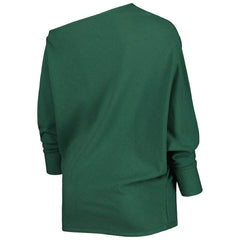 Green Bay Packers KIYA TOMLIN Women's Twisted Tri-Blend Asymmetrical 3/4-Dolman Sleeve Sweatshirt - Green - NFL