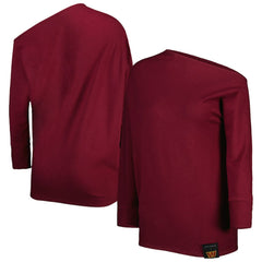 Washington Commanders KIYA TOMLIN Women's Twisted Tri-Blend Asymmetrical 3/4-Dolman Sleeve Sweatshirt - Burgundy - NFL