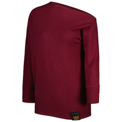 Washington Commanders KIYA TOMLIN Women's Twisted Tri-Blend Asymmetrical 3/4-Dolman Sleeve Sweatshirt - Burgundy - NFL