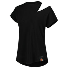 Cleveland Browns KIYA TOMLIN Women's Cut Out Tri-Blend Shirt - Black - NFL