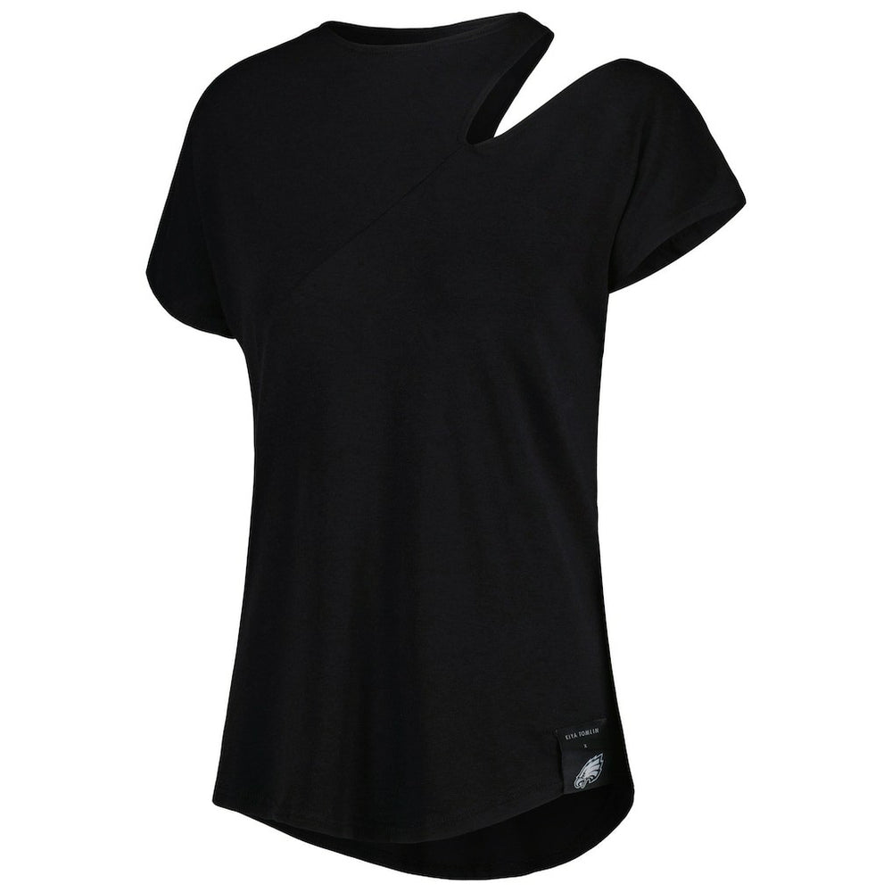 Philadelphia Eagles KIYA TOMLIN Women's Cut Out Tri-Blend Shirt - Black - NFL