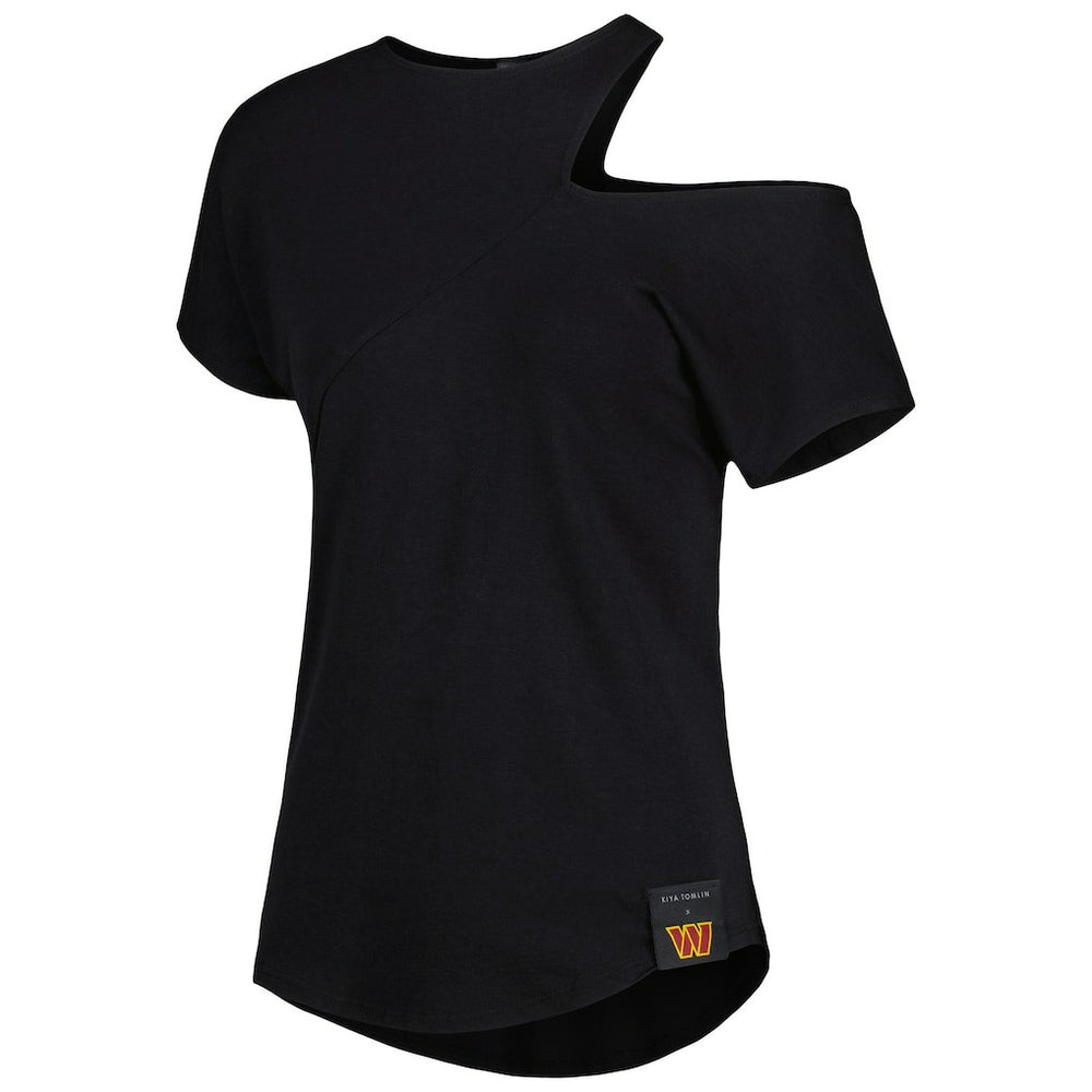 Washington Commanders KIYA TOMLIN Women's Cut Out Tri-Blend Shirt - Black - NFL