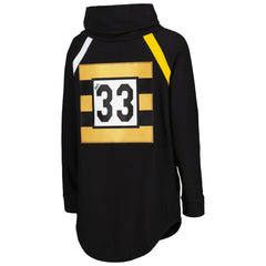 Pittsburgh Steelers KIYA TOMLIN Women's Tri-Blend Raglan Pullover Sweatshirt - Black - NFL