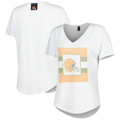 Cleveland Browns KIYA TOMLIN Women's Tri-Blend V-Neck T-Shirt - White - NFL