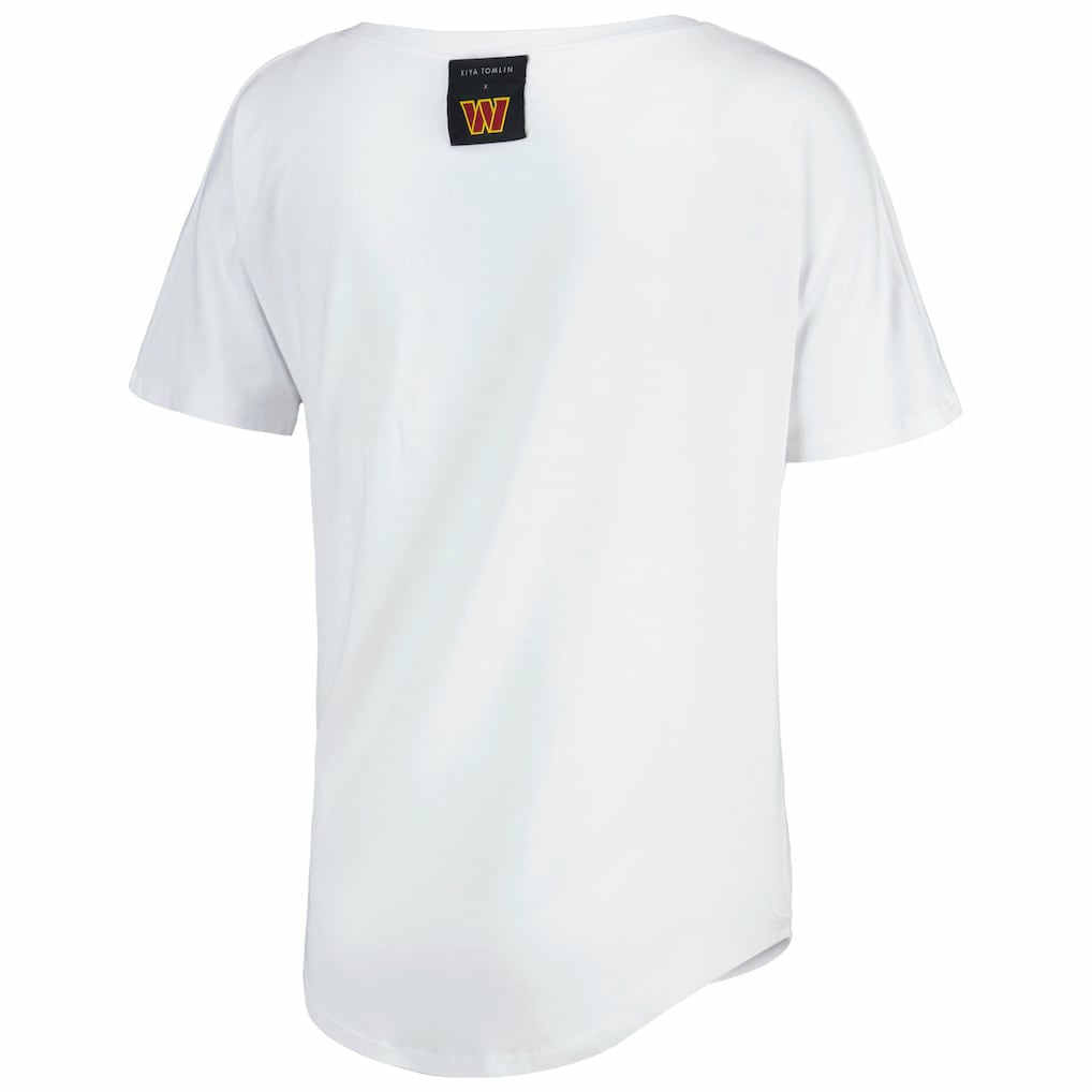 Washington Commanders KIYA TOMLIN Women's V-Neck T-Shirt - White - NFL