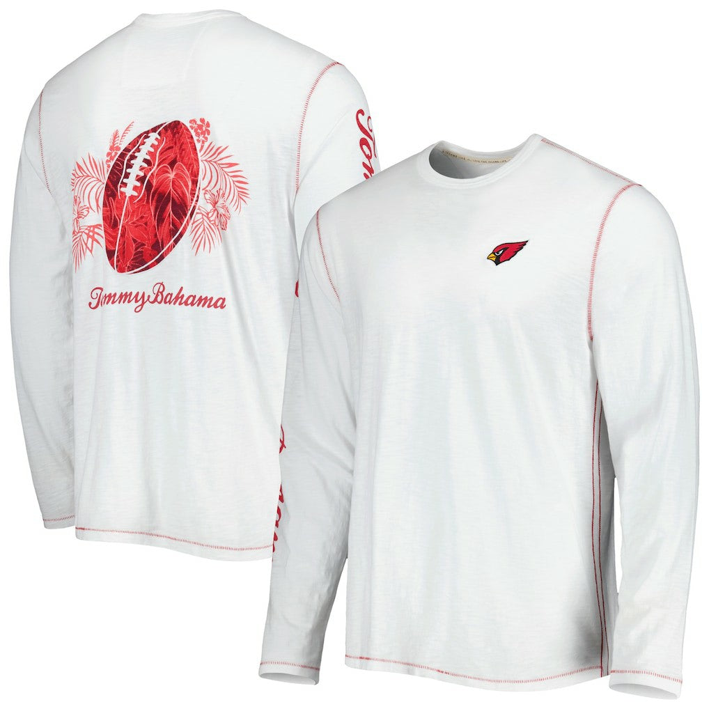 Arizona Cardinals Laces Out Billboard Long Sleeve T-Shirt - White - Tommy Bahama