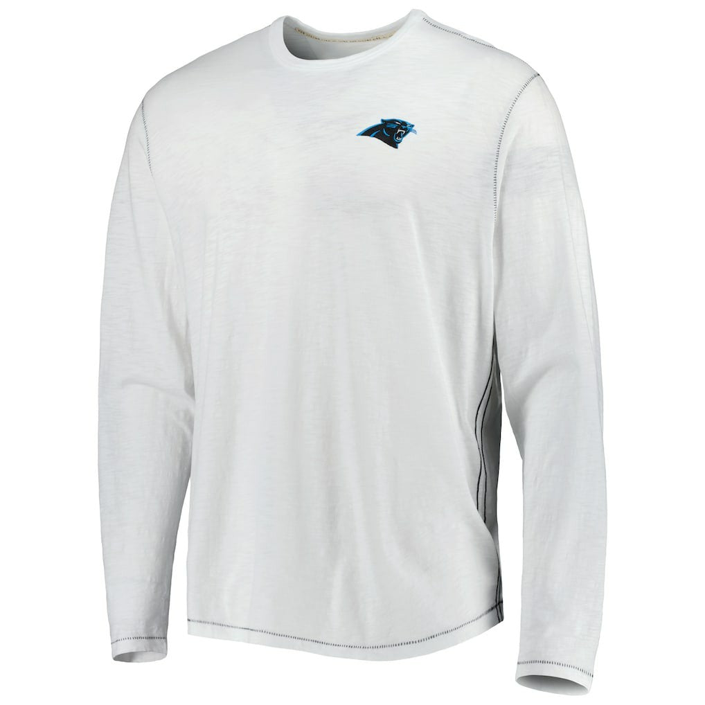 Carolina Panthers Laces Out Billboard Long Sleeve T-Shirt - White - Tommy Bahama