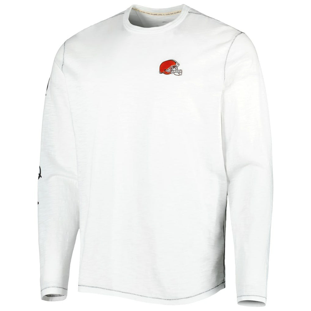 Cleveland Browns Laces Out Billboard Long Sleeve T-Shirt - White - Tommy Bahama