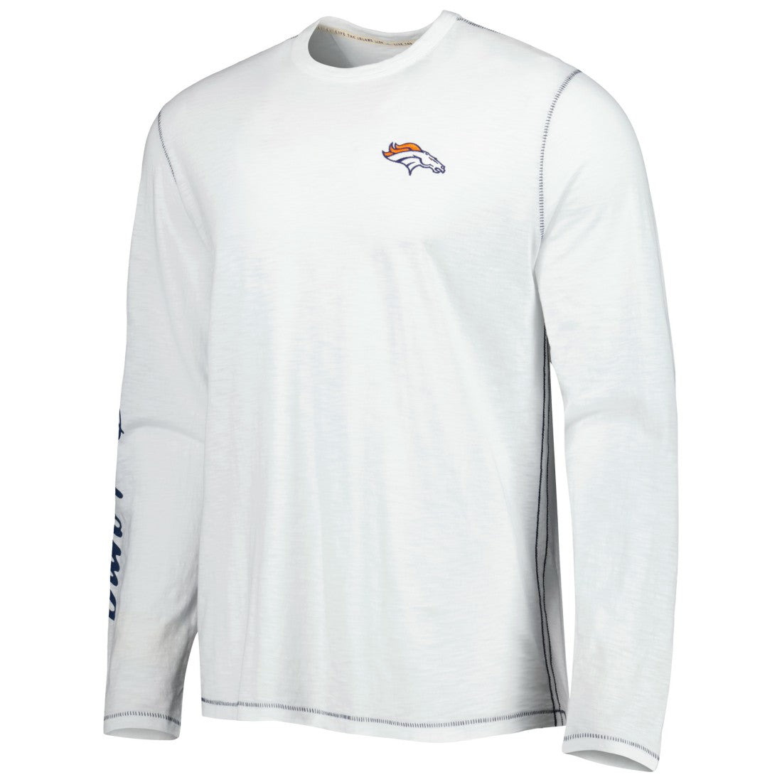 Denver Broncos Laces Out Billboard Long Sleeve T-Shirt - White - Tommy Bahama