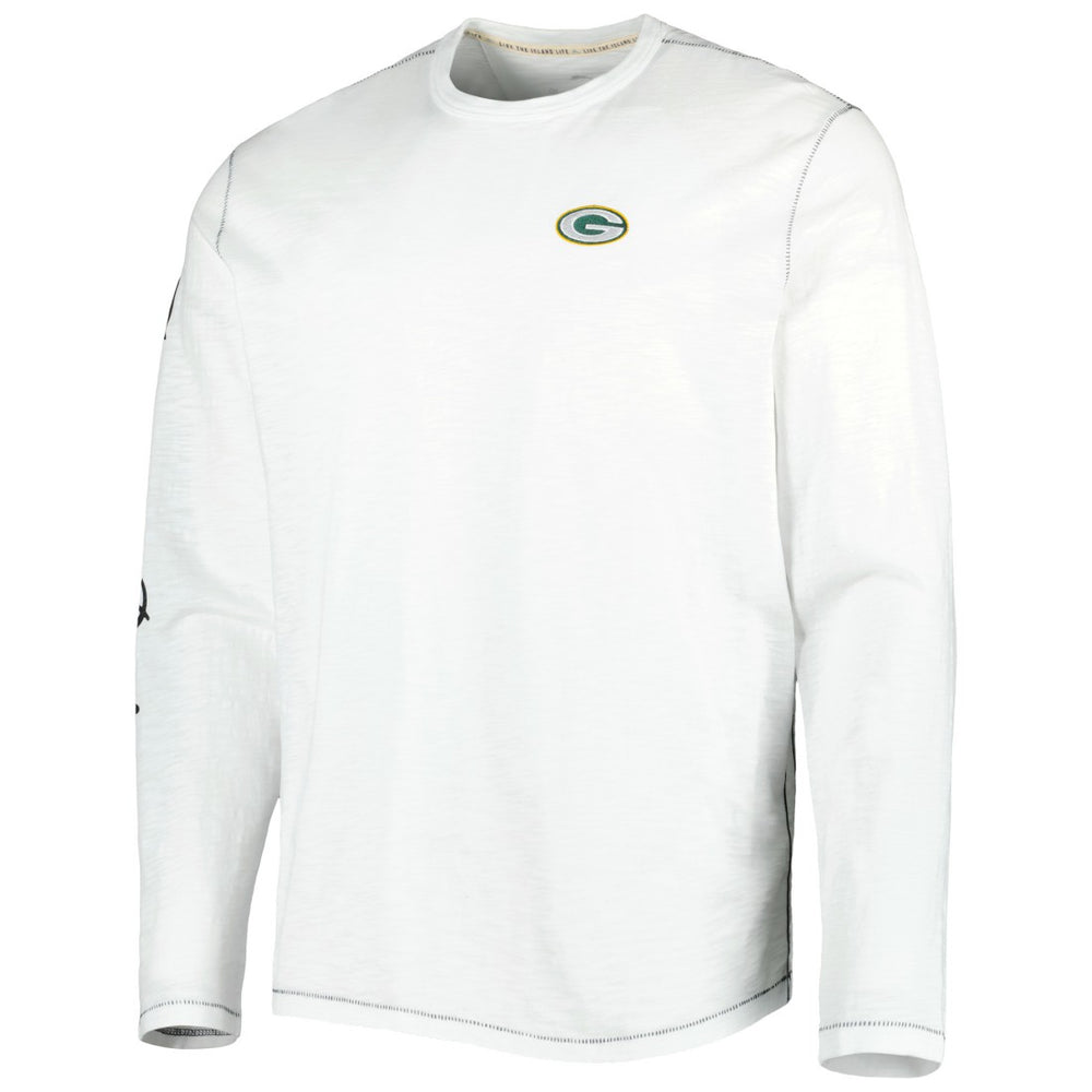Green Bay Packers Laces Out Billboard Long Sleeve T-Shirt - White - Tommy Bahama