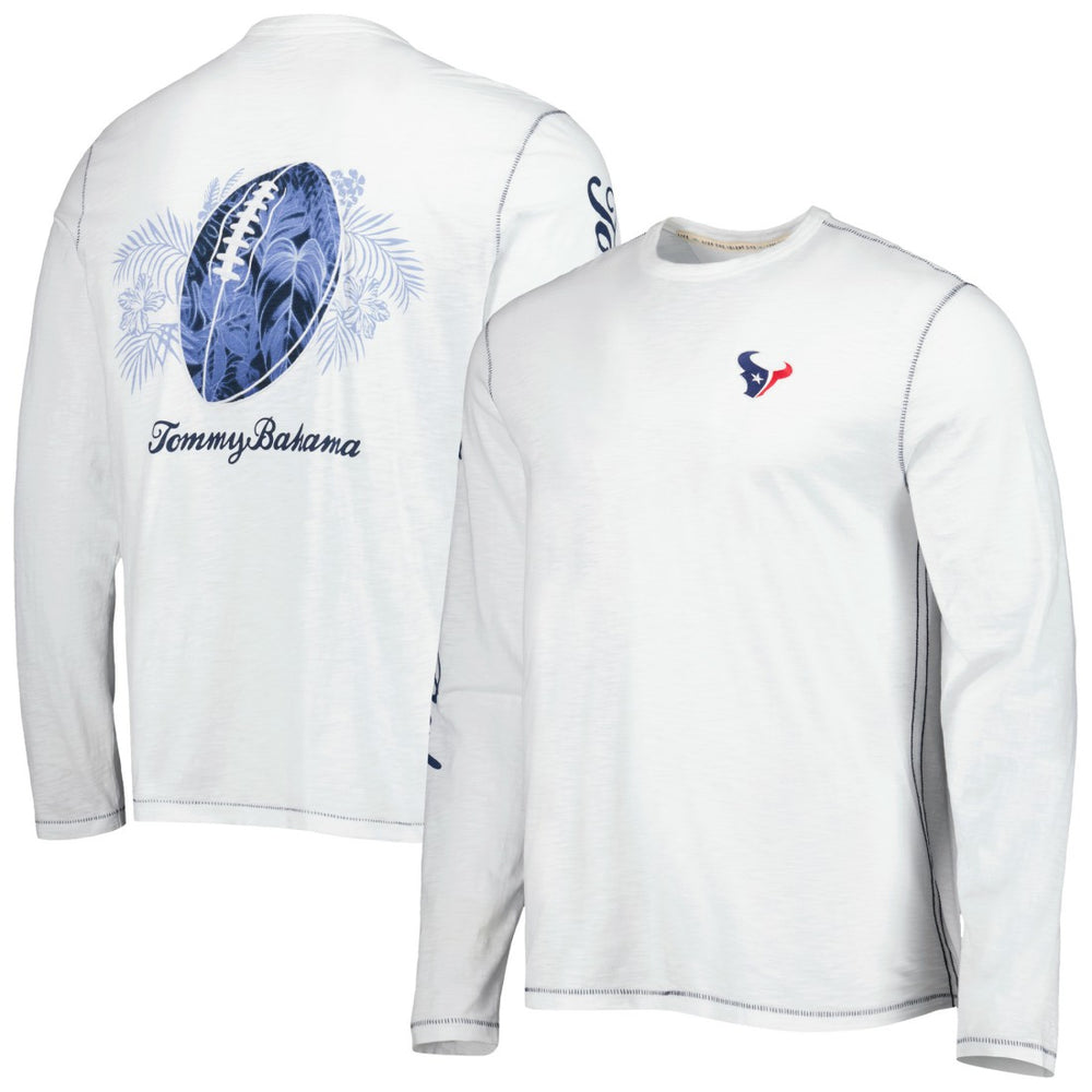 Houston Texans Laces Out Billboard Long Sleeve T-Shirt - White - Tommy Bahama