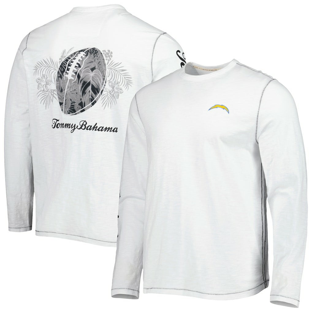 Los Angeles Chargers Laces Out Billboard Long Sleeve T-Shirt - White - Tommy Bahama