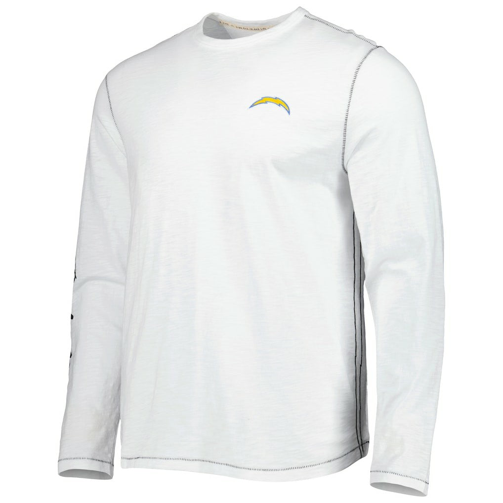 Los Angeles Chargers Laces Out Billboard Long Sleeve T-Shirt - White - Tommy Bahama