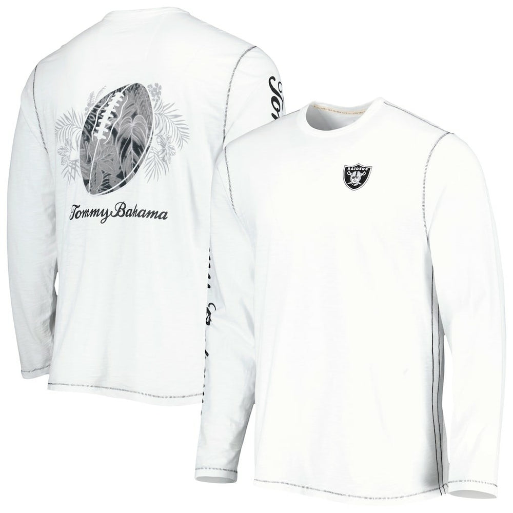 Las Vegas Raiders Laces Out Billboard Long Sleeve T-Shirt - White - Tommy Bahama