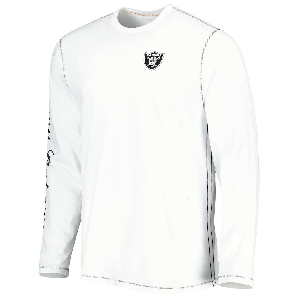 Las Vegas Raiders Laces Out Billboard Long Sleeve T-Shirt - White - Tommy Bahama