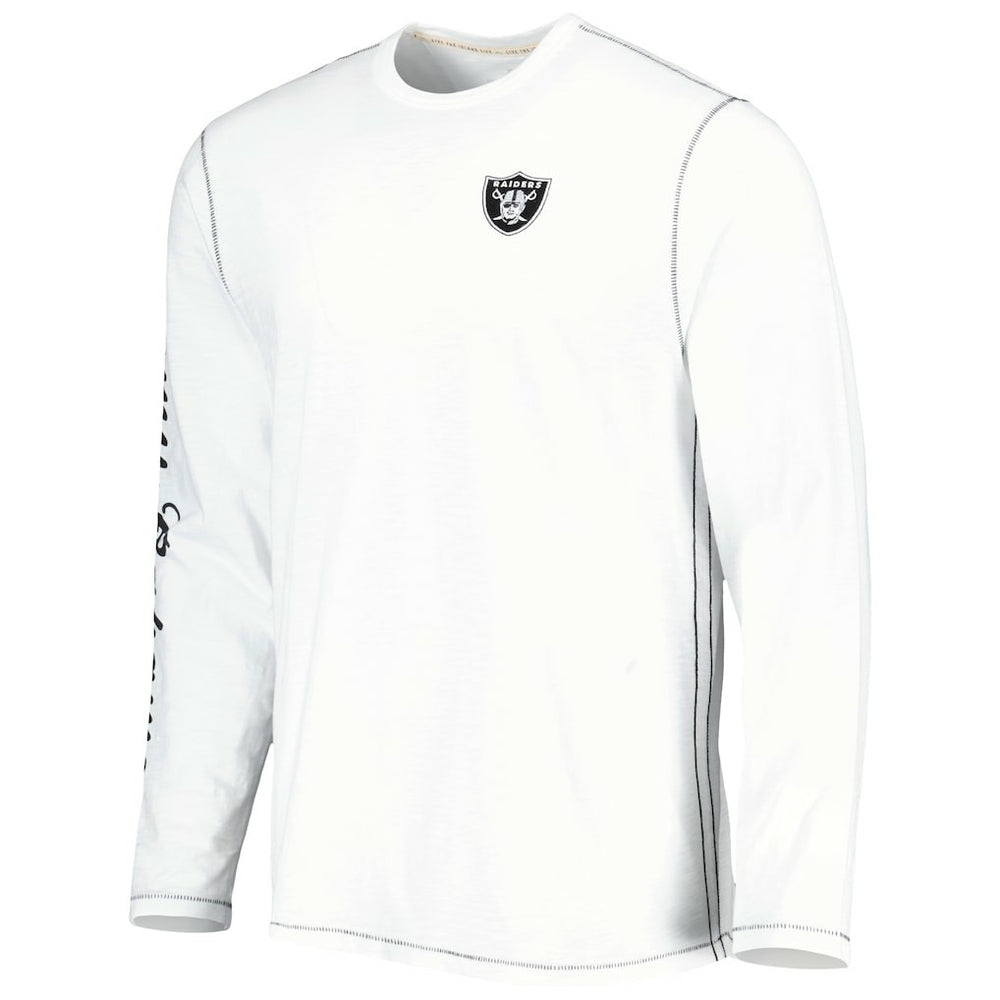 Las Vegas Raiders Laces Out Billboard Long Sleeve T-Shirt - White - Tommy Bahama