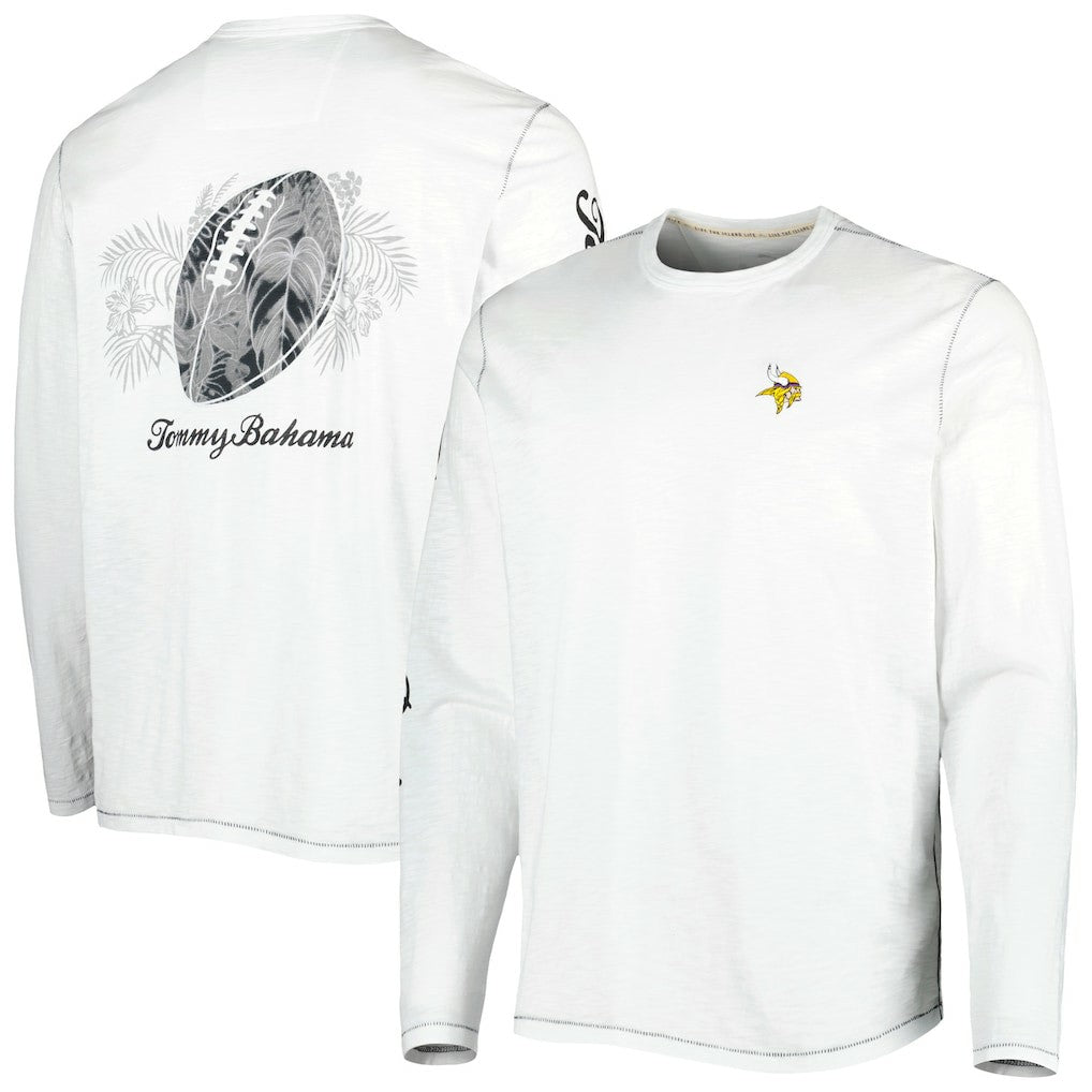 Minnesota Vikings Laces Out Billboard Long Sleeve T-Shirt - White - Tommy Bahama
