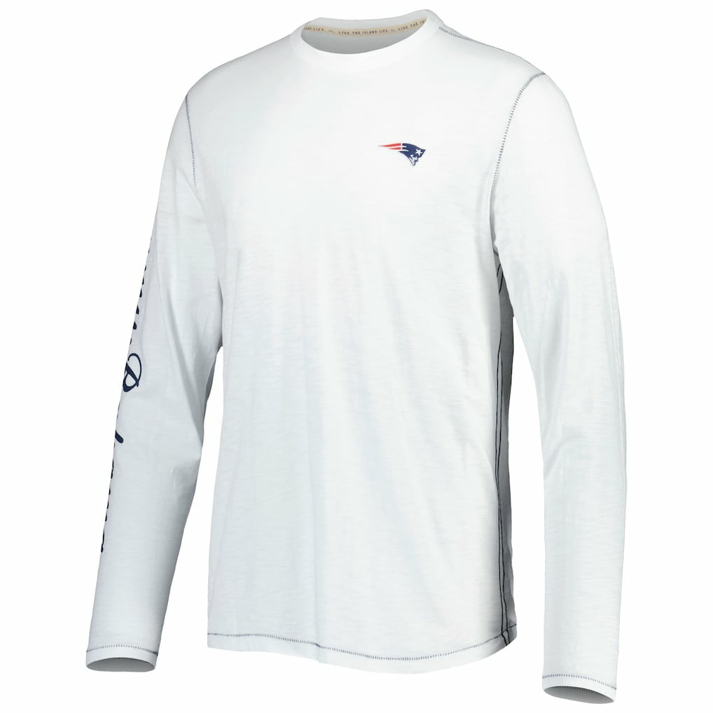 New England Patriots Laces Out Billboard Long Sleeve T-Shirt - White - Tommy Bahama