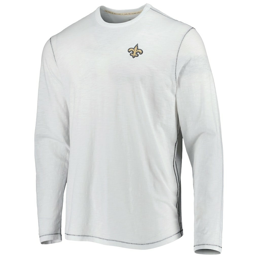 New Orleans Saints Laces Out Billboard Long Sleeve T-Shirt - White - Tommy Bahama