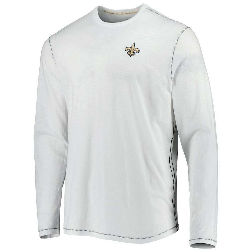 New Orleans Saints Laces Out Billboard Long Sleeve T-Shirt - White - Tommy Bahama