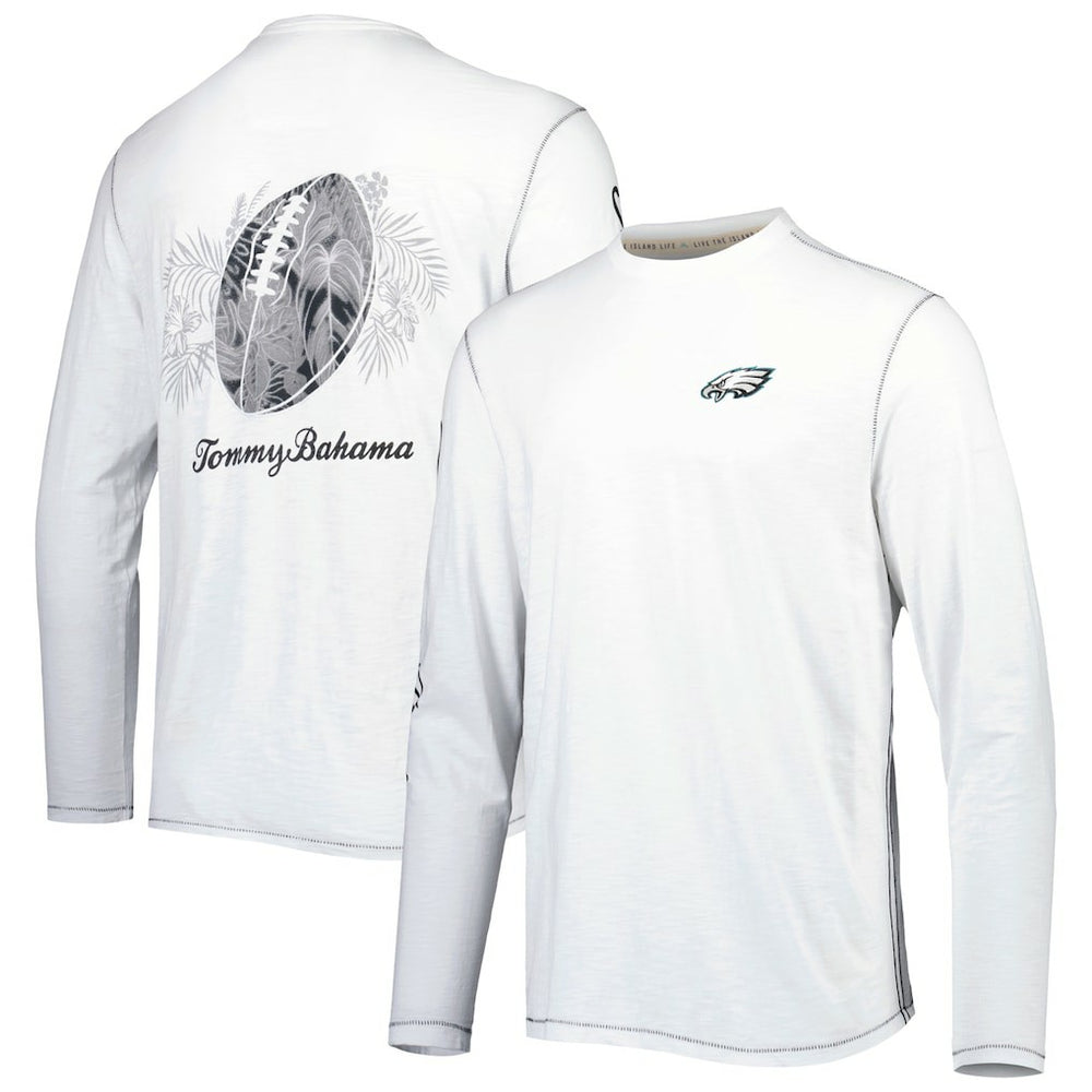 Philadelphia Eagles Laces Out Billboard Long Sleeve T-Shirt - White - Tommy Bahama
