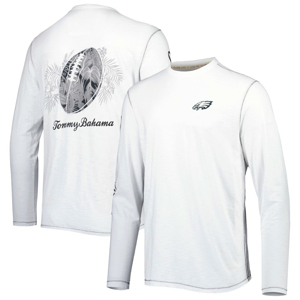 Philadelphia Eagles Laces Out Billboard Long Sleeve T-Shirt - White - Tommy Bahama