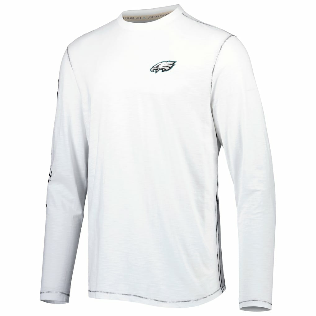Philadelphia Eagles Laces Out Billboard Long Sleeve T-Shirt - White - Tommy Bahama