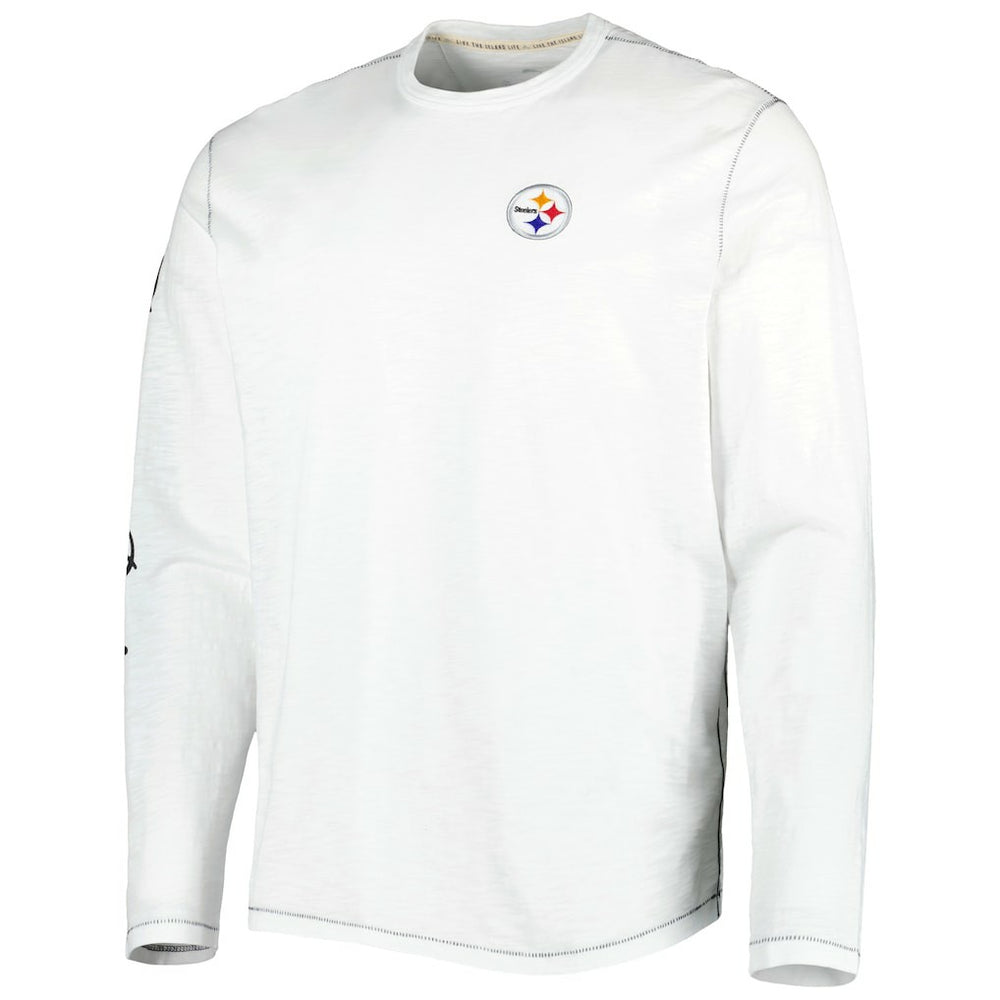 Pittsburgh Steelers Laces Out Billboard Long Sleeve T-Shirt - White - Tommy Bahama