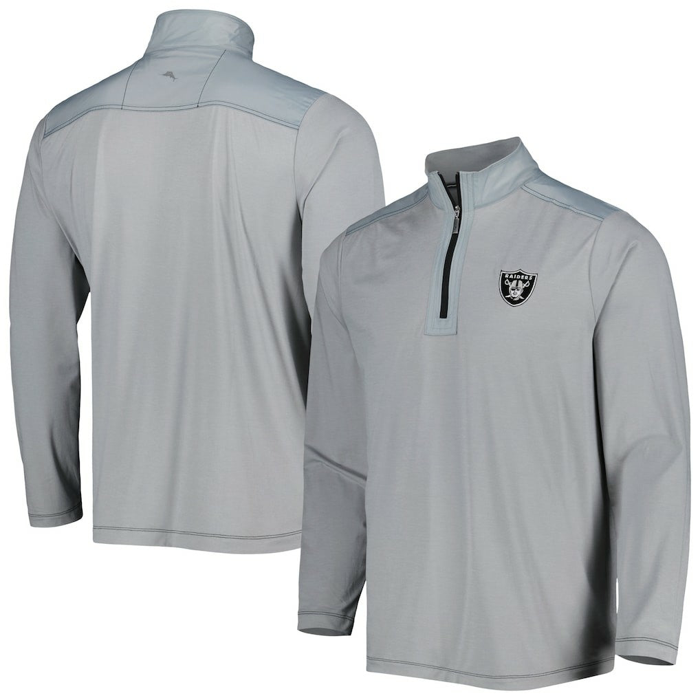 Las Vegas Raiders On Deck IslandZone Half-Zip Jacket - Gray - Tommy Bahama