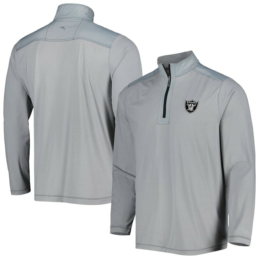Las Vegas Raiders On Deck IslandZone Half-Zip Jacket - Gray - Tommy Bahama