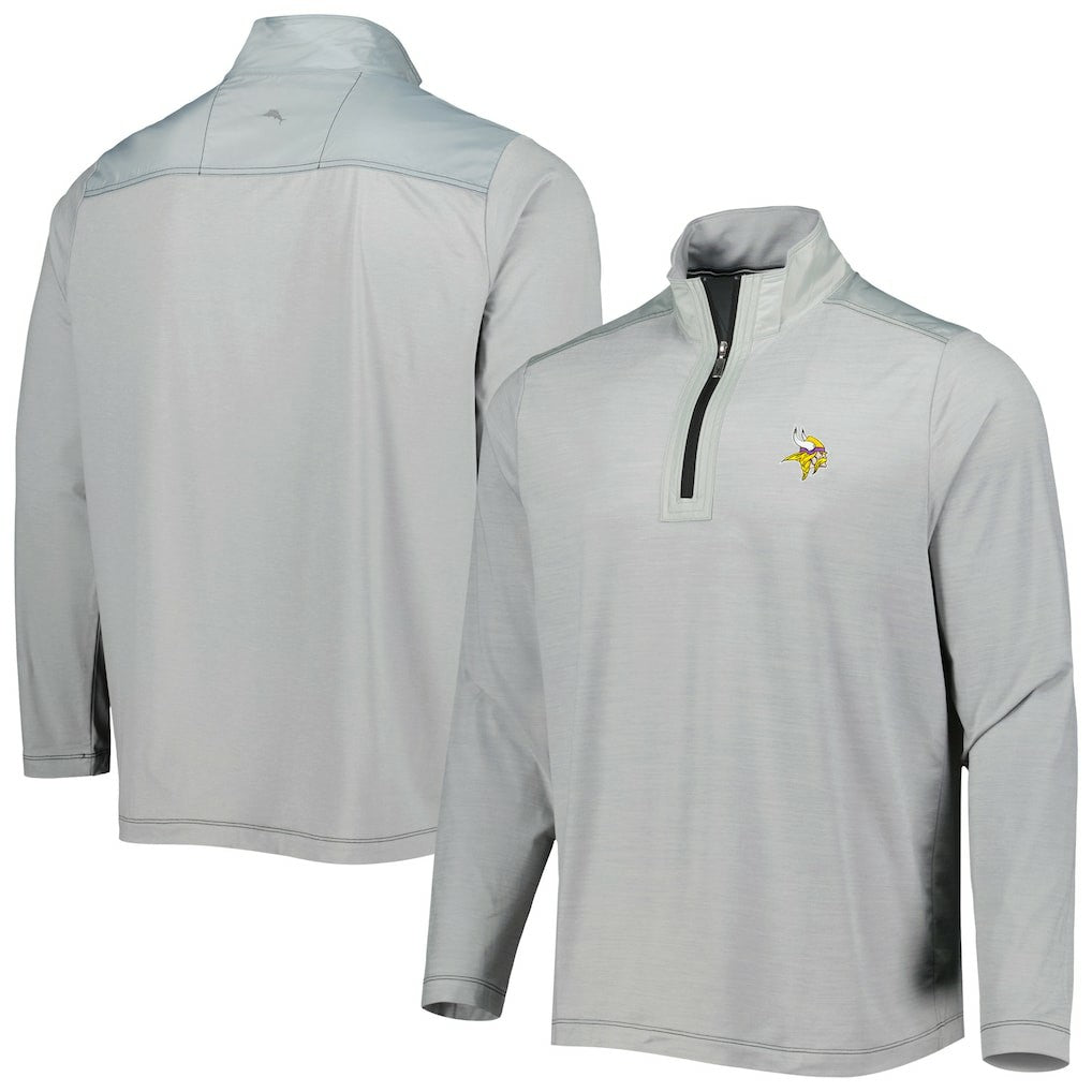 Minnesota Vikings On Deck IslandZone Half-Zip Jacket - Gray - Tommy Bahama