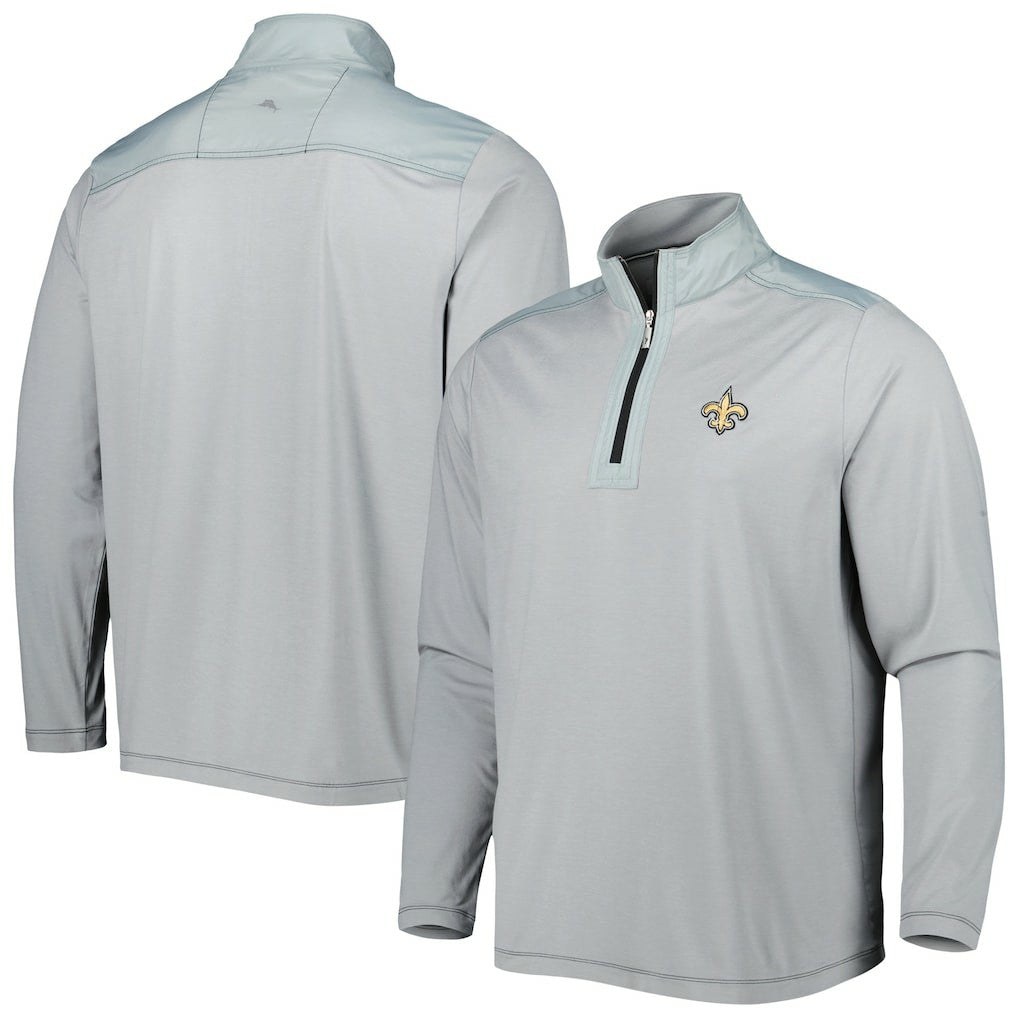 New Orleans Saints On Deck IslandZone Half-Zip Jacket - Gray - Tommy Bahama