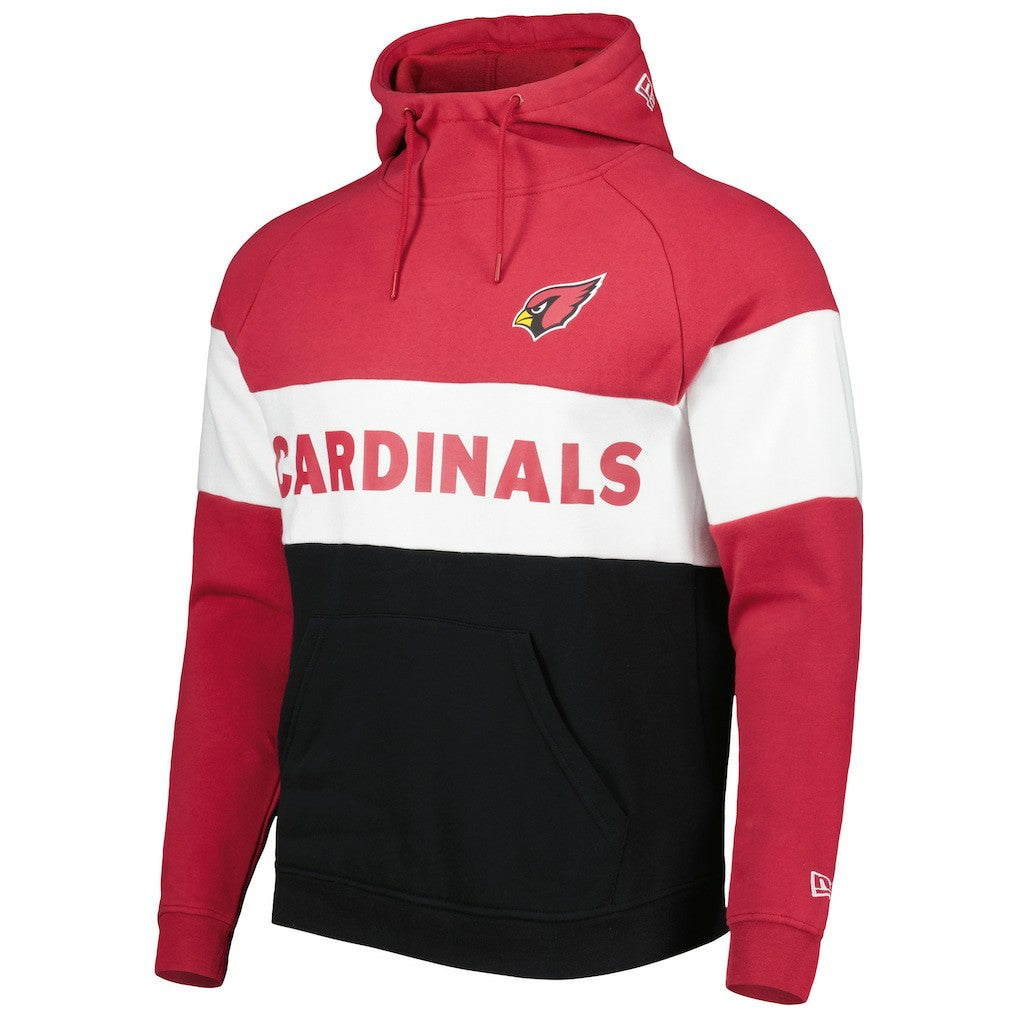 Arizona Cardinals New Era Colorblock Current Pullover Hoodie - Black/Cardinal - NFL