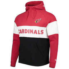 Arizona Cardinals New Era Colorblock Current Pullover Hoodie - Black/Cardinal - NFL