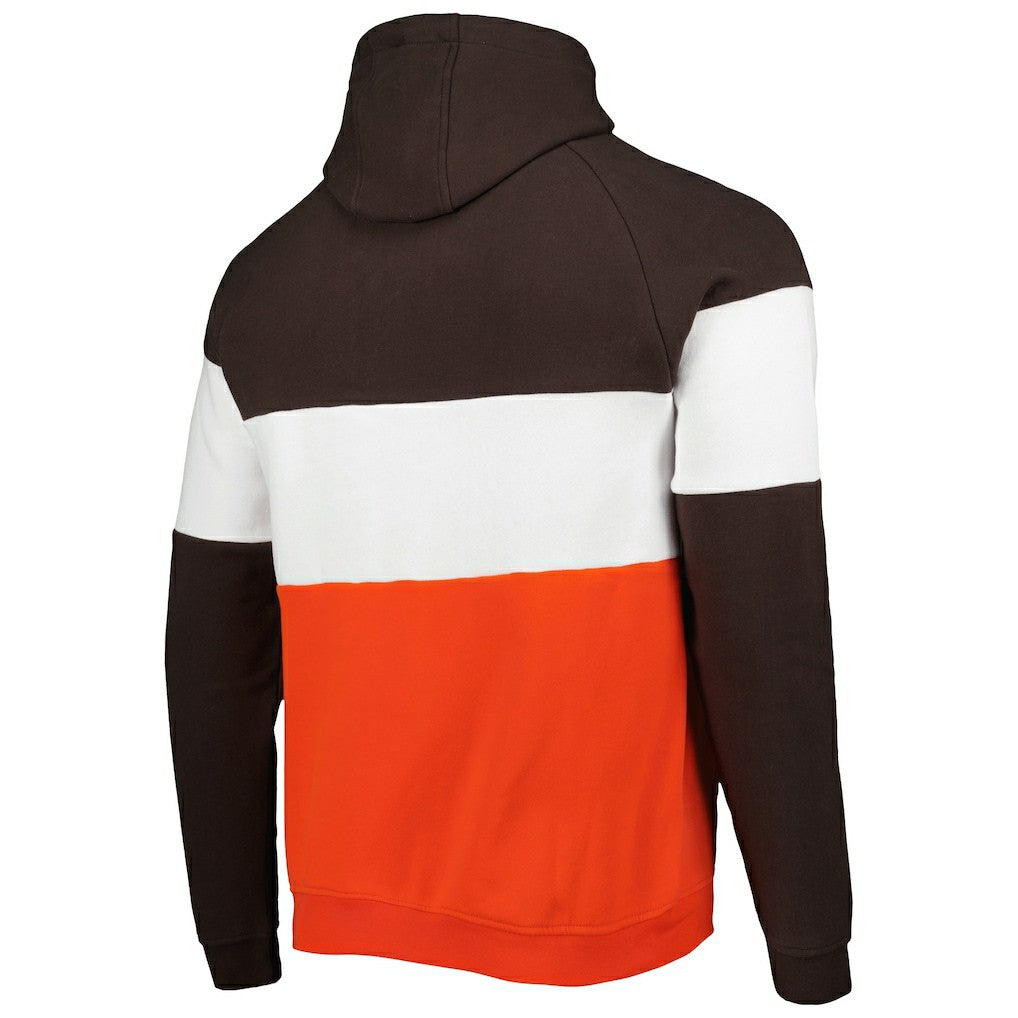 Cleveland Browns New Era Colorblock Current Pullover Hoodie - Orange - NFL