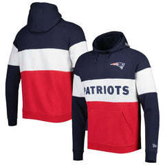 New England Patriots New Era Colorblock Current Pullover Hoodie - Red - NFL