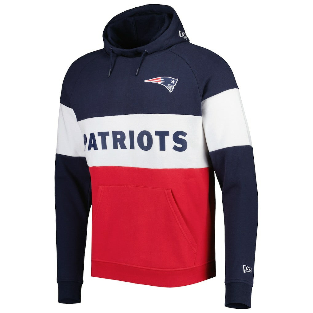 New England Patriots New Era Colorblock Current Pullover Hoodie - Red - NFL