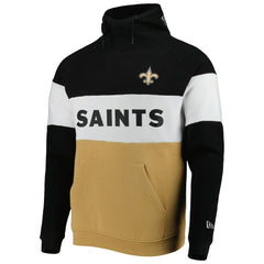 New Orleans Saints New Era Colorblock Current Pullover Hoodie - Gold/Black - NFL