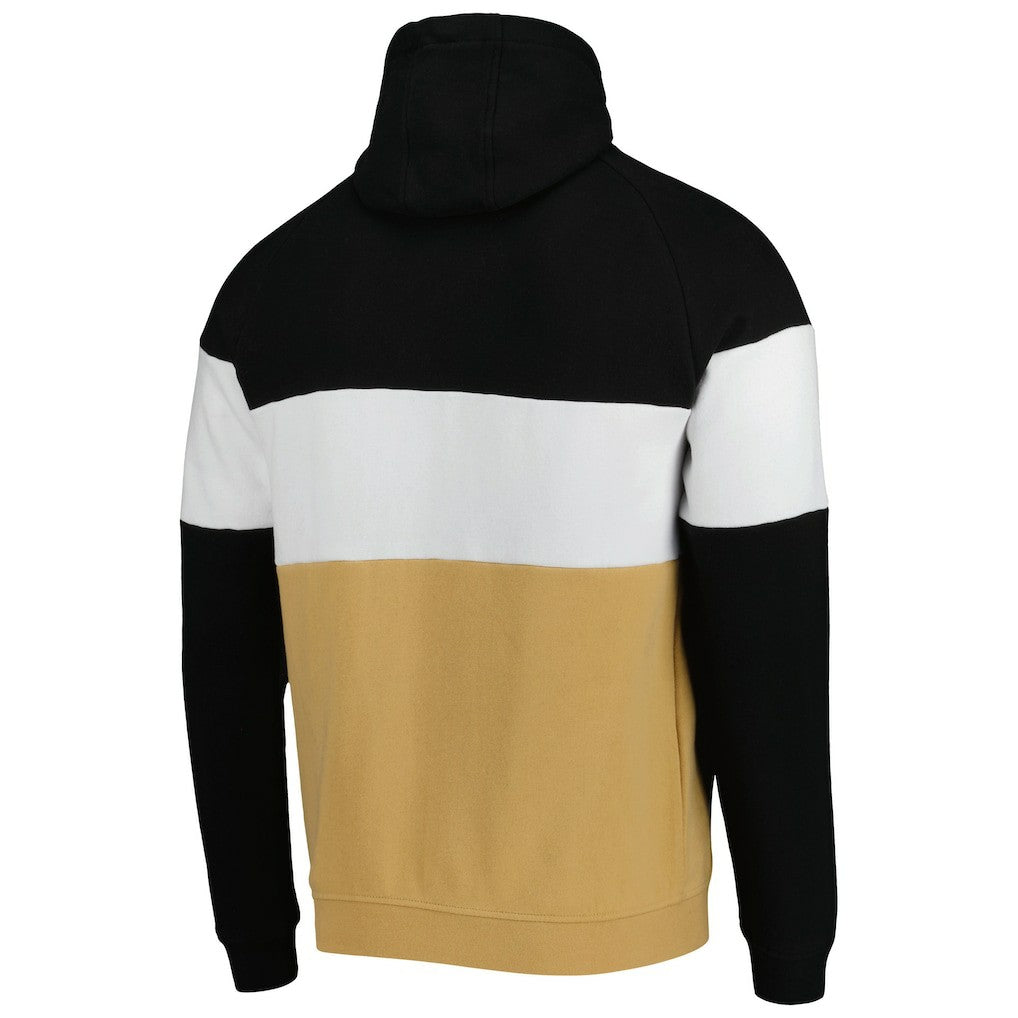 New Orleans Saints New Era Colorblock Current Pullover Hoodie - Gold/Black - NFL