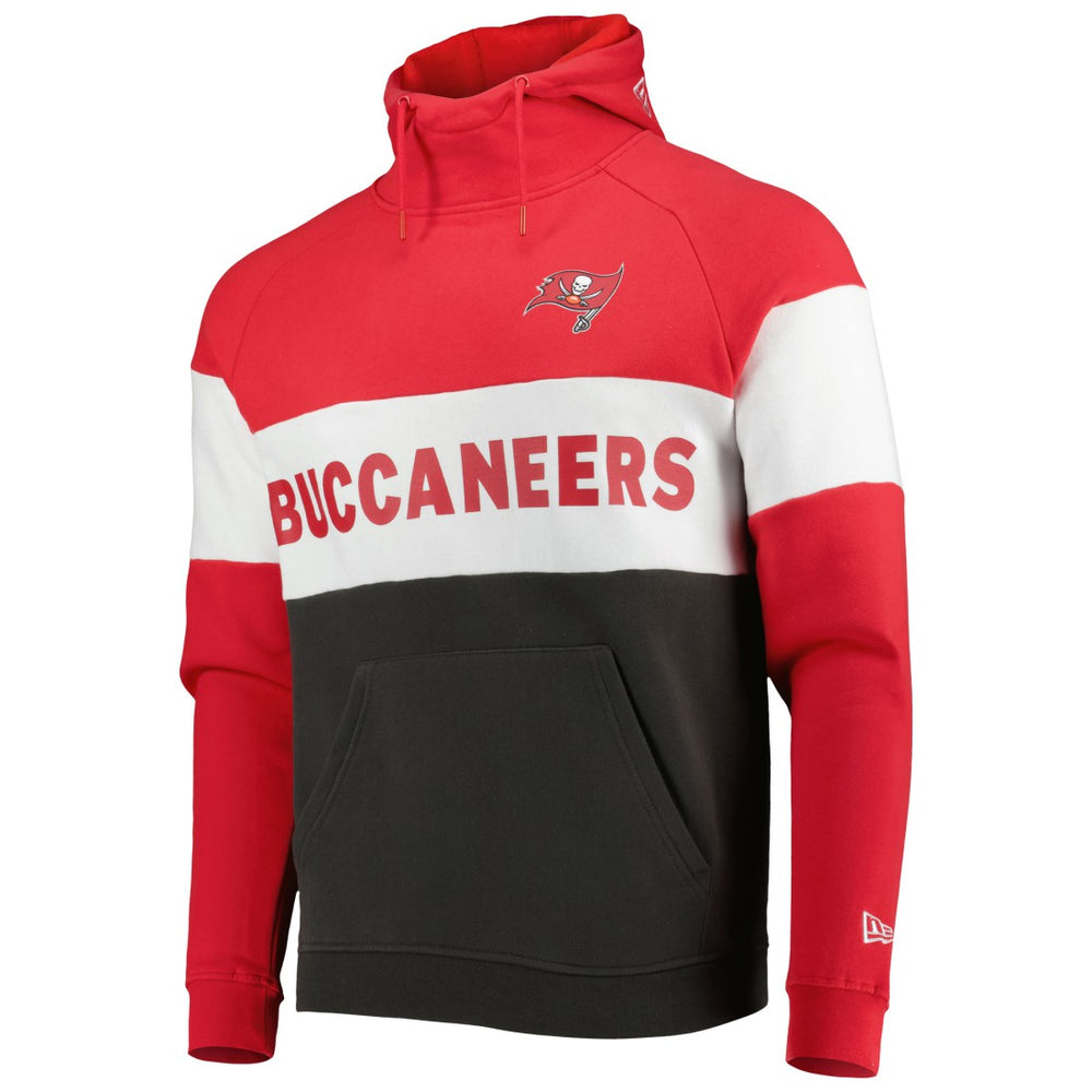 Tampa Bay Buccaneers New Era Colorblock Current Pullover Hoodie - Heather Charcoal/Red - NFL