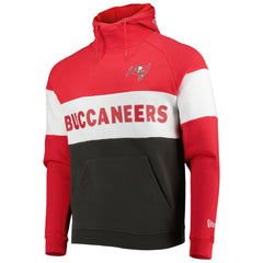 Tampa Bay Buccaneers New Era Colorblock Current Pullover Hoodie - Heather Charcoal/Red - NFL