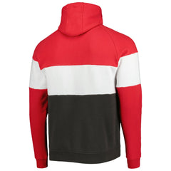 Tampa Bay Buccaneers New Era Colorblock Current Pullover Hoodie - Heather Charcoal/Red - NFL