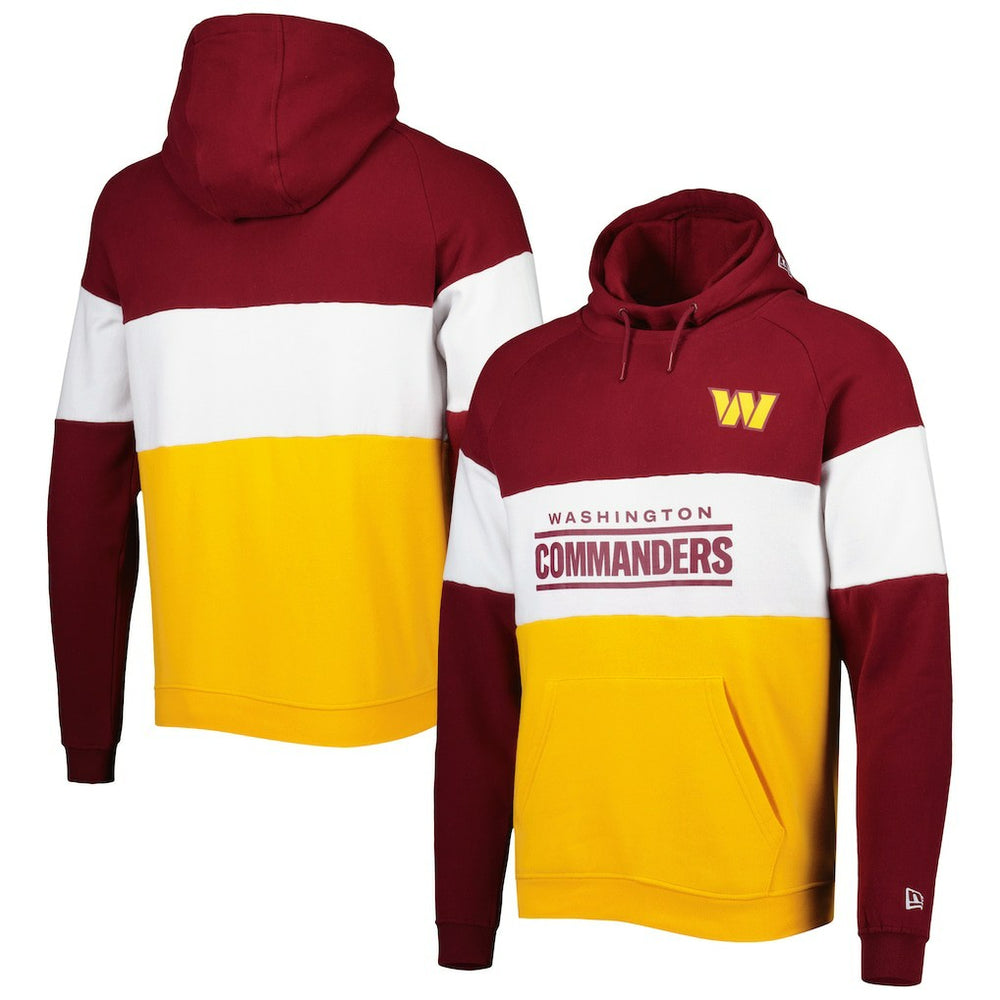 Washington Commanders New Era Colorblock Current Pullover Hoodie - Gold - NFL