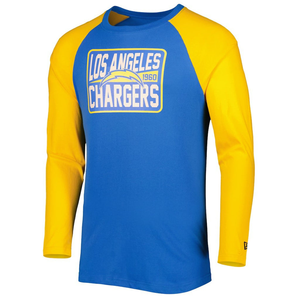 Los Angeles Chargers New Era Current Raglan Long Sleeve T-Shirt - Powder Blue - NFL