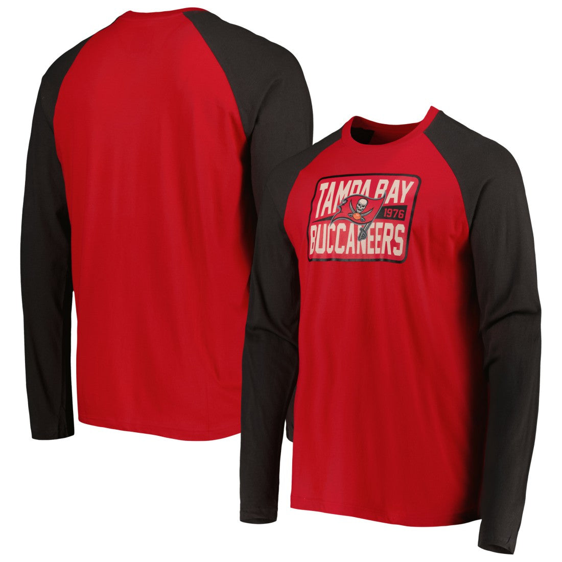 Tampa Bay Buccaneers New Era Current Raglan Long Sleeve T-Shirt - Red - NFL