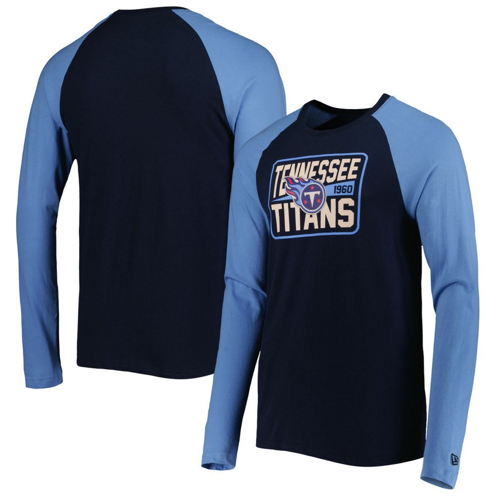 Tennessee Titans New Era Current Raglan Long Sleeve T-Shirt - Navy - NFL