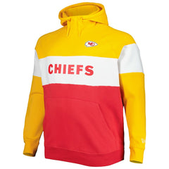 Kansas City Chiefs New Era Big & Tall Current Team Colorblock Fleece Raglan Pullover Hoodie - Gold/Red - NFL