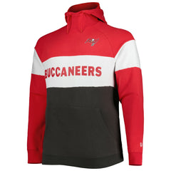 Tampa Bay Buccaneers New Era Big & Tall Current Team Colorblock Fleece Raglan Pullover Hoodie - Red/Pewter - NFL